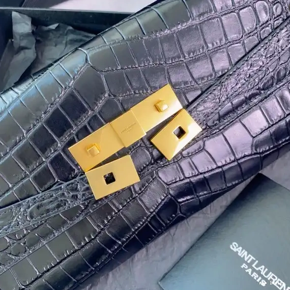 Repzbay REP MANHATTAN IN LEATHER YSL CLUTCH CROCODILE-EMBOSSED 0614